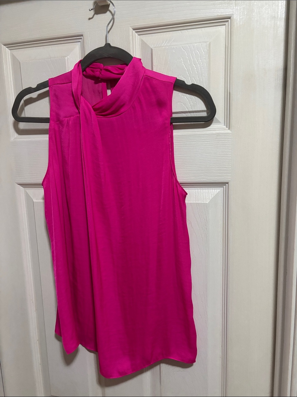Naked Zebra Hot Pink Tie-Neck Sleeveless Camisole